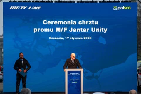 Christening of the new ferry Jantar Unity. Szczecin. 17.01.2026