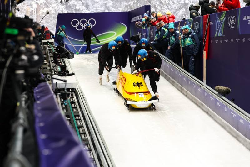 Bobsleigh. XXV Olympic Winter Games. Official Training. 19.02.2026