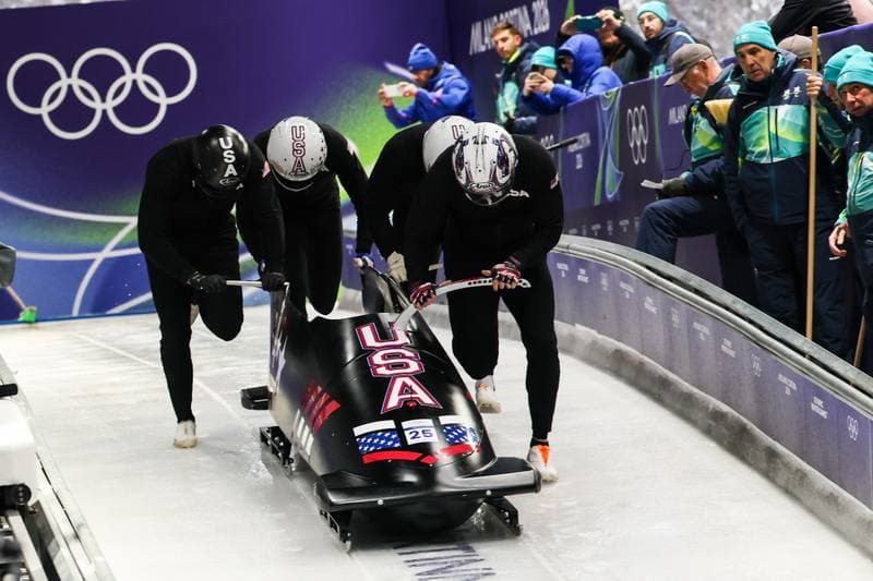 Bobsleigh. XXV Olympic Winter Games. Official Training. 19.02.2026