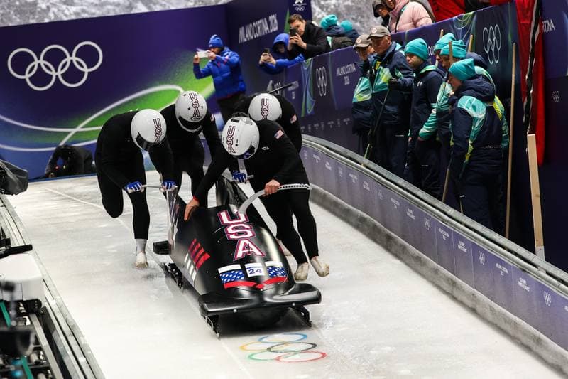 Bobsleigh. XXV Olympic Winter Games. Official Training. 19.02.2026