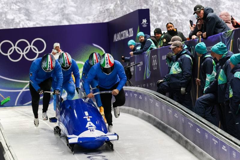 Bobsleigh. XXV Olympic Winter Games. Official Training. 19.02.2026