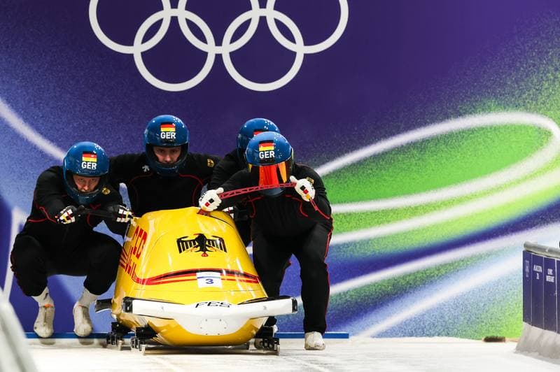 Bobsleigh. XXV Olympic Winter Games. Official Training. 19.02.2026