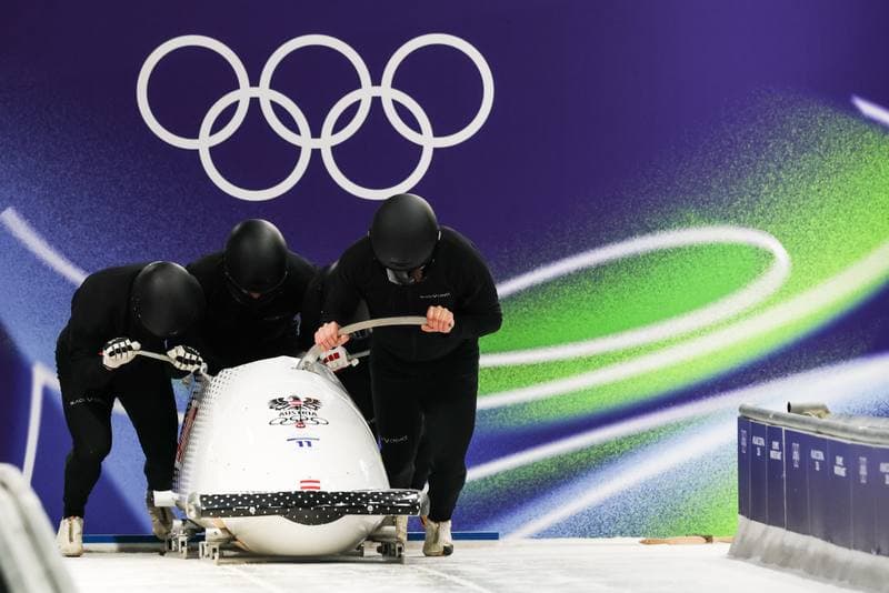 Bobsleigh. XXV Olympic Winter Games. Official Training. 19.02.2026