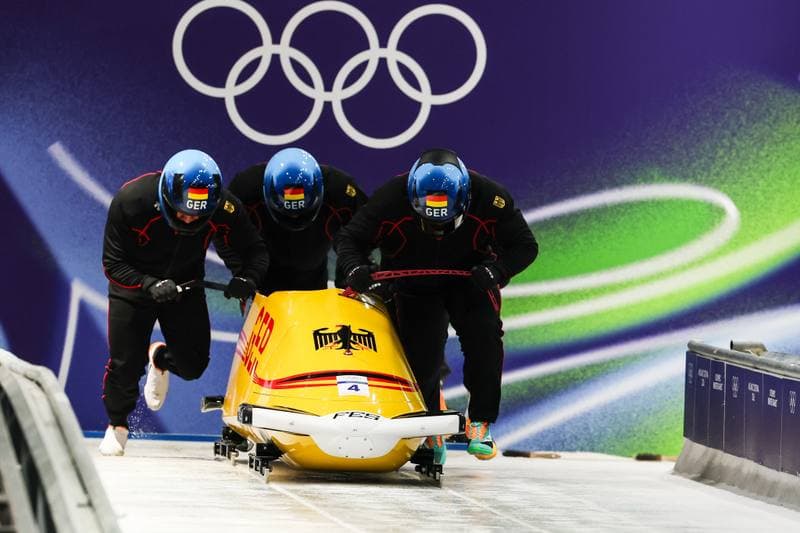 Bobsleigh. XXV Olympic Winter Games. Official Training. 19.02.2026