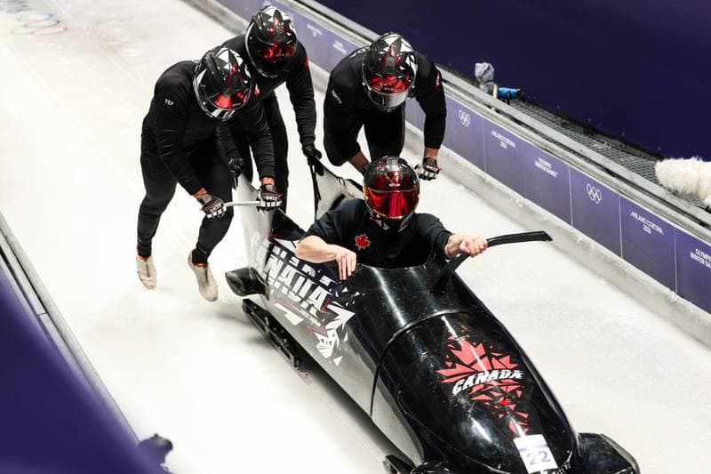 Bobsleigh. XXV Olympic Winter Games. Official Training. 19.02.2026