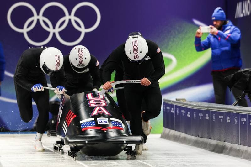 Bobsleigh. XXV Olympic Winter Games. Official Training. 19.02.2026