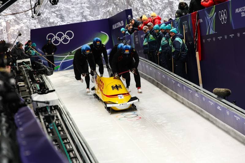 Bobsleigh. XXV Olympic Winter Games. Official Training. 19.02.2026