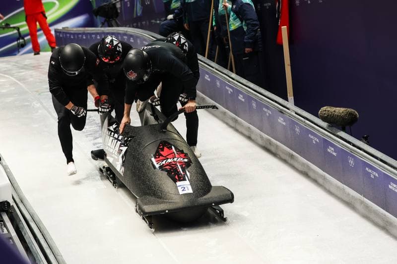 Bobsleigh. XXV Olympic Winter Games. Official Training. 19.02.2026