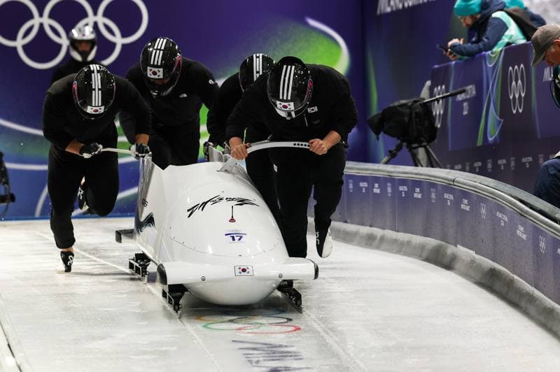 Bobsleigh. XXV Olympic Winter Games. Official Training. 19.02.2026