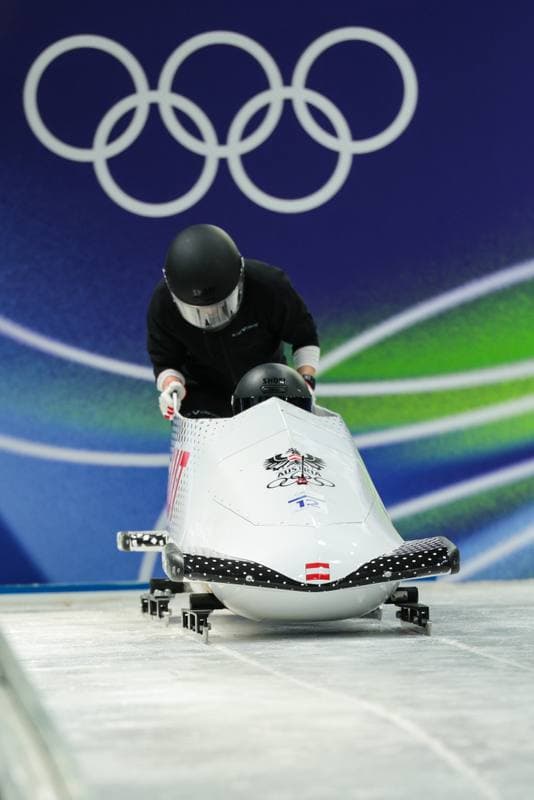 Bobsleigh. XXV Olympic Winter Games. Official Training. 19.02.2026