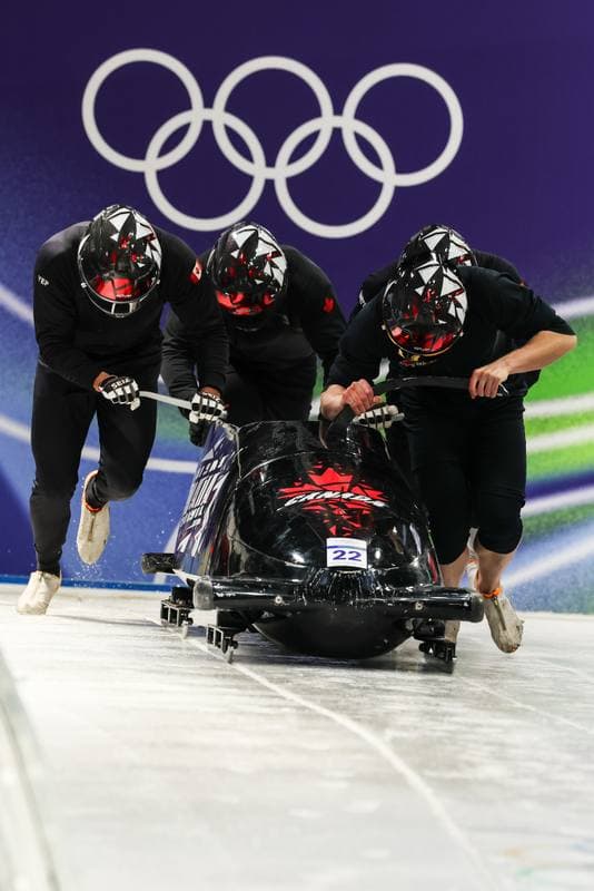 Bobsleigh. XXV Olympic Winter Games. Official Training. 19.02.2026