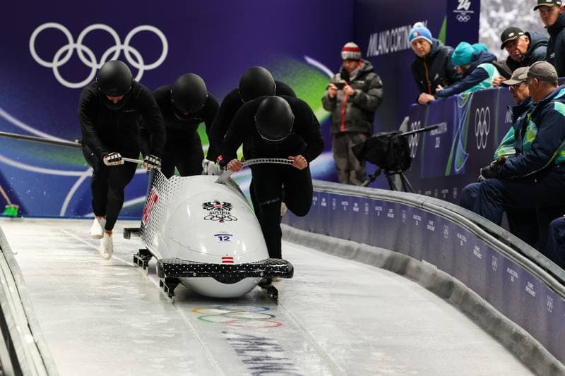 Bobsleigh. XXV Olympic Winter Games. Official Training. 19.02.2026