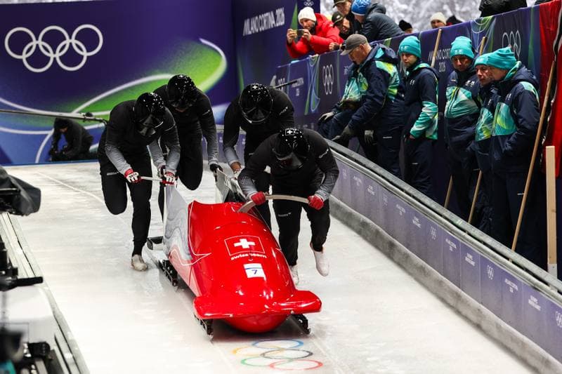 Bobsleigh. XXV Olympic Winter Games. Official Training. 19.02.2026