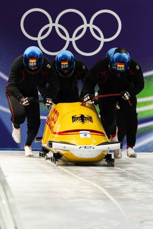 Bobsleigh. XXV Olympic Winter Games. Official Training. 19.02.2026
