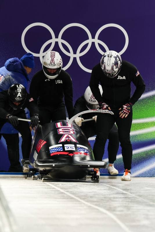 Bobsleigh. XXV Olympic Winter Games. Official Training. 19.02.2026