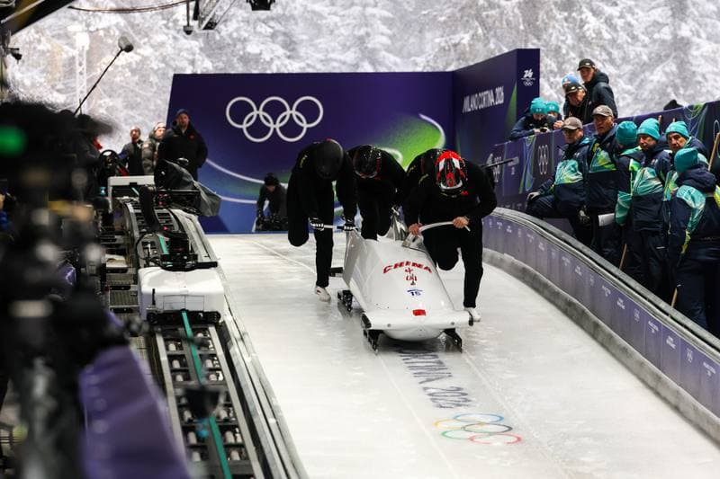 Bobsleigh. XXV Olympic Winter Games. Official Training. 19.02.2026