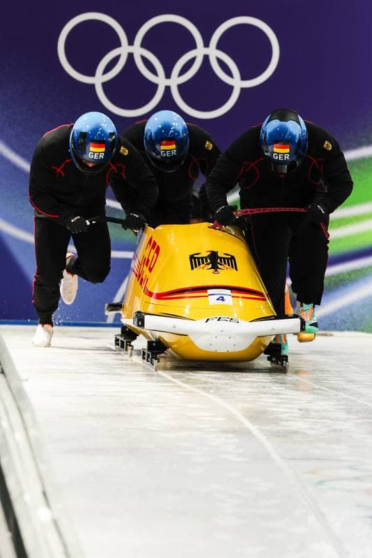 Bobsleigh. XXV Olympic Winter Games. Official Training. 19.02.2026