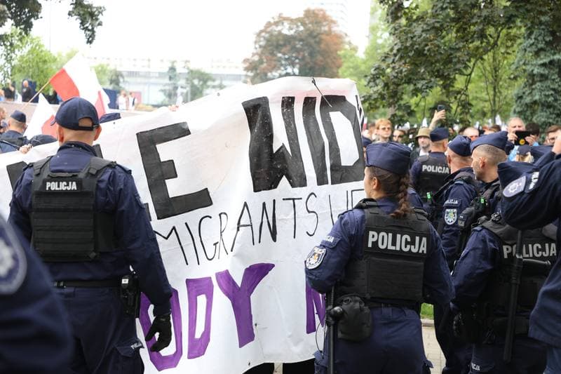 March under the slogan STOP IMMIGRATION. Warsaw. 19.07.2025