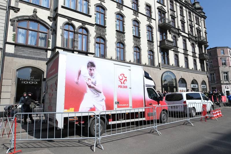 Football. Poland national team. Arrival. 25.03.2018