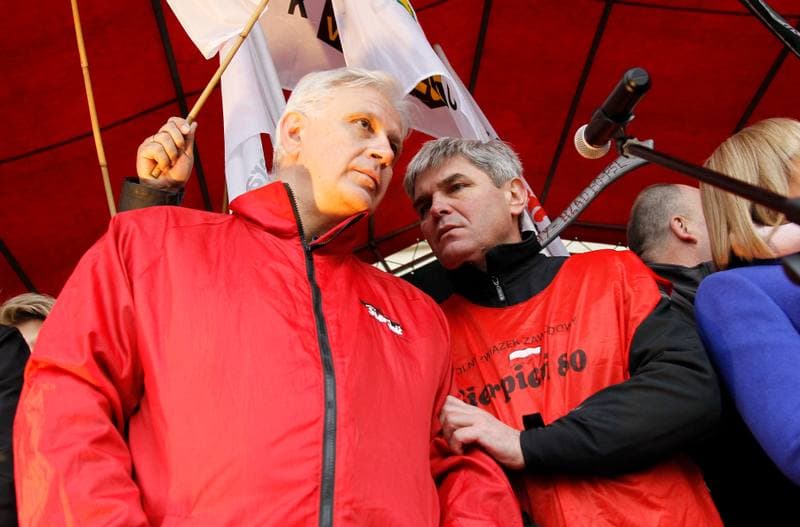 Manifestacja przed KWK Pokoj. Ruda Slaska. 13.10.2015