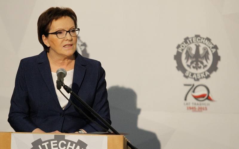 Ewa Kopacz. Silesian University of Technology. Press Conference. 21.05.2015