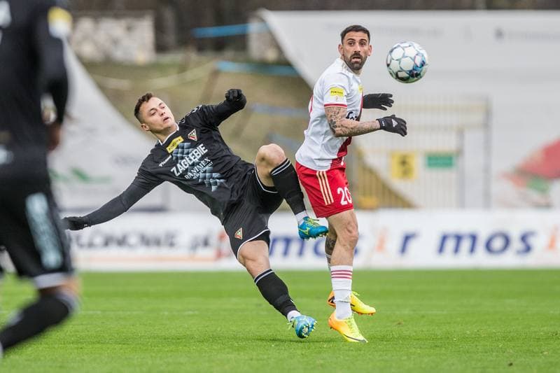 Football. Fortuna I Liga. Zaglebie Sosnowiec - LKS Lodz. 16.04.2022