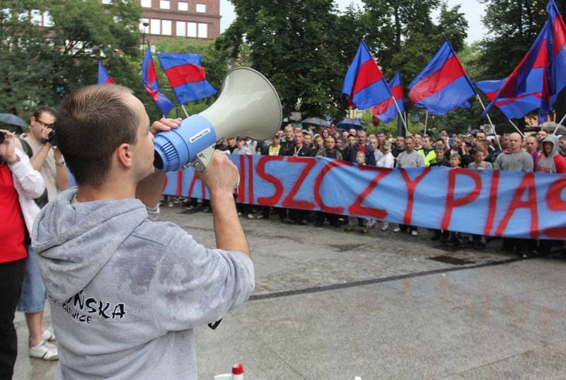 Football. Piast Gliwice. Protest. 14.07.2011