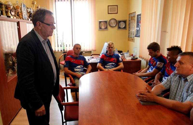 Football. Odra Wodzislaw. Press Conference. 15.09.2014