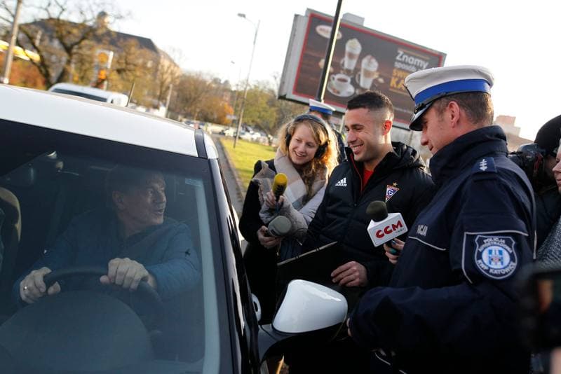 Football. Gornik Zabrze. Action Bezpieczny Pieszy. 16.11.2017