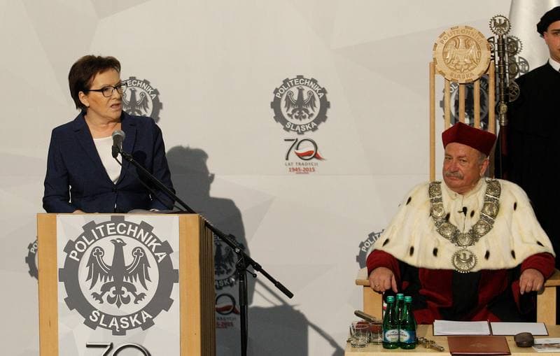 Ewa Kopacz. Silesian University of Technology. Press Conference. 21.05.2015